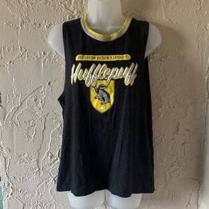 Harry Potter Hufflepuff Tank Top Gray and Yellow